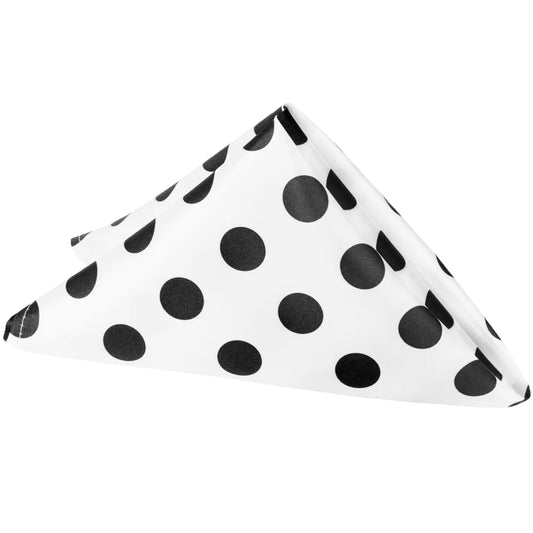 Set Of Ten Polka Dot 20"x20" Satin Napkin - Black & White
