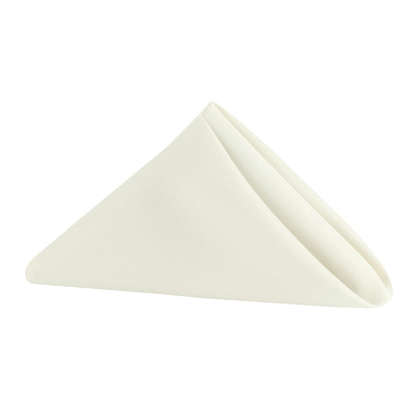 Set of 10 Polyester Napkin 20"x20" - Light Ivory/Off White