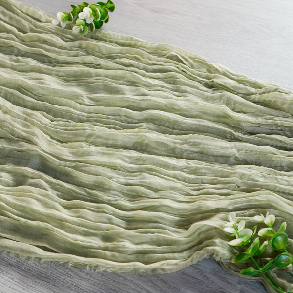 Premium Cheesecloth Table Runner 16FT x 25" - Sage Green