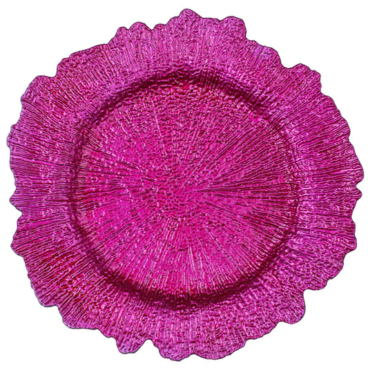 Reef Acrylic Plastic Charger Plate - Fuchsia