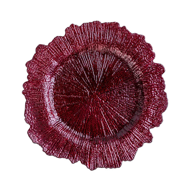 Reef Acrylic Plastic Charger Plate - Burgundy