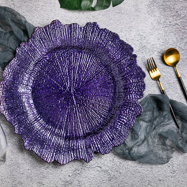 Reef Acrylic Plastic Charger Plate - Purple