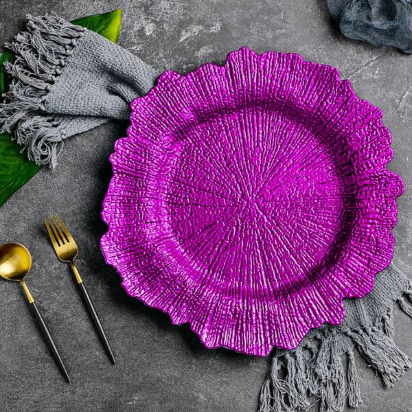 Reef Acrylic Plastic Charger Plate - Magenta