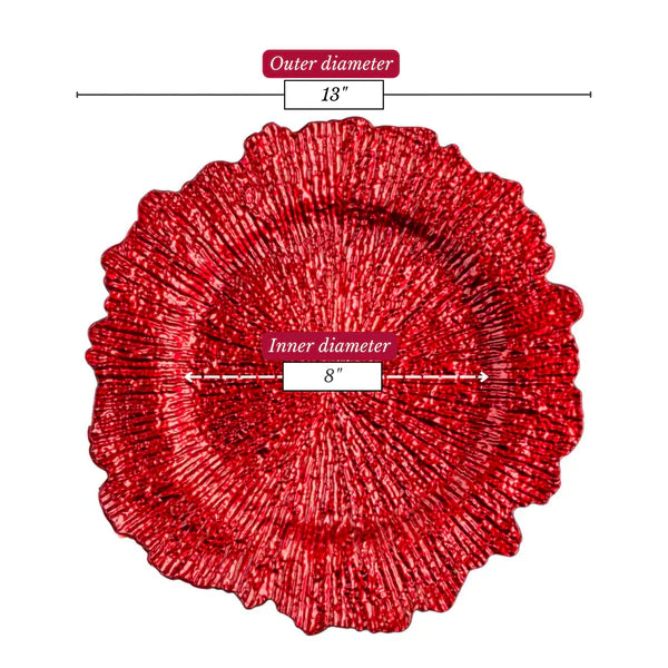 Reef Acrylic Plastic Charger Plate - Red