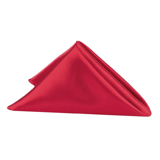 Set of 10 Satin Napkin 20"x20" - Apple Red