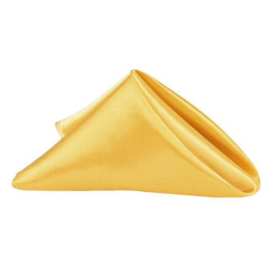 Set of 10 Satin Napkin 20"x20" - Bright Gold