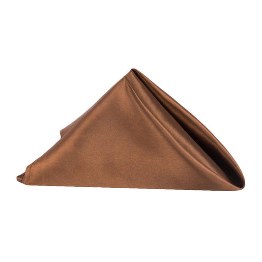 Set of 10 Satin Napkin 20"x20" - Chocolate Brown