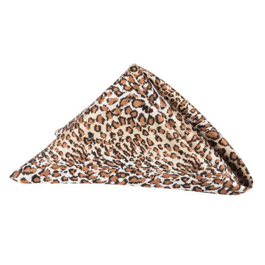 Set of 10 Satin Napkin 20"x20" - Leopard