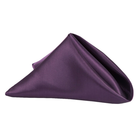 Set of 10 Satin Napkin 20"x20" - Eggplant/Plum