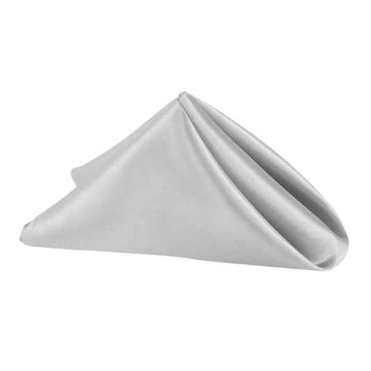 Set of 10 Satin Napkin 20"x20" - Silver