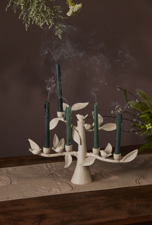 Spring Birds Metal Tabletop Candelabra