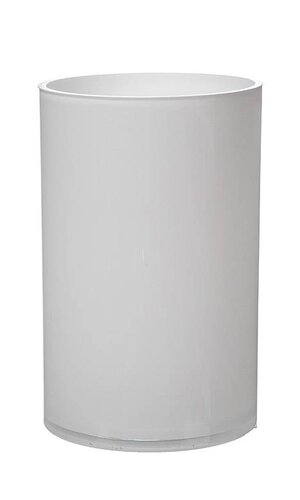 5" X 8" CYLINDER GLASS VASE WHITE