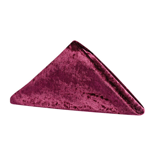 Set of 10 Velvet 20"x20" Linen Napkin - Burgundy