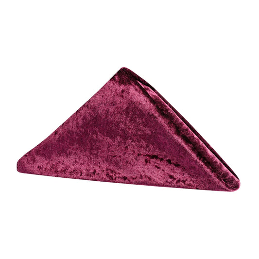 Set Of Ten Velvet 20"x20" Linen Napkin - Burgundy