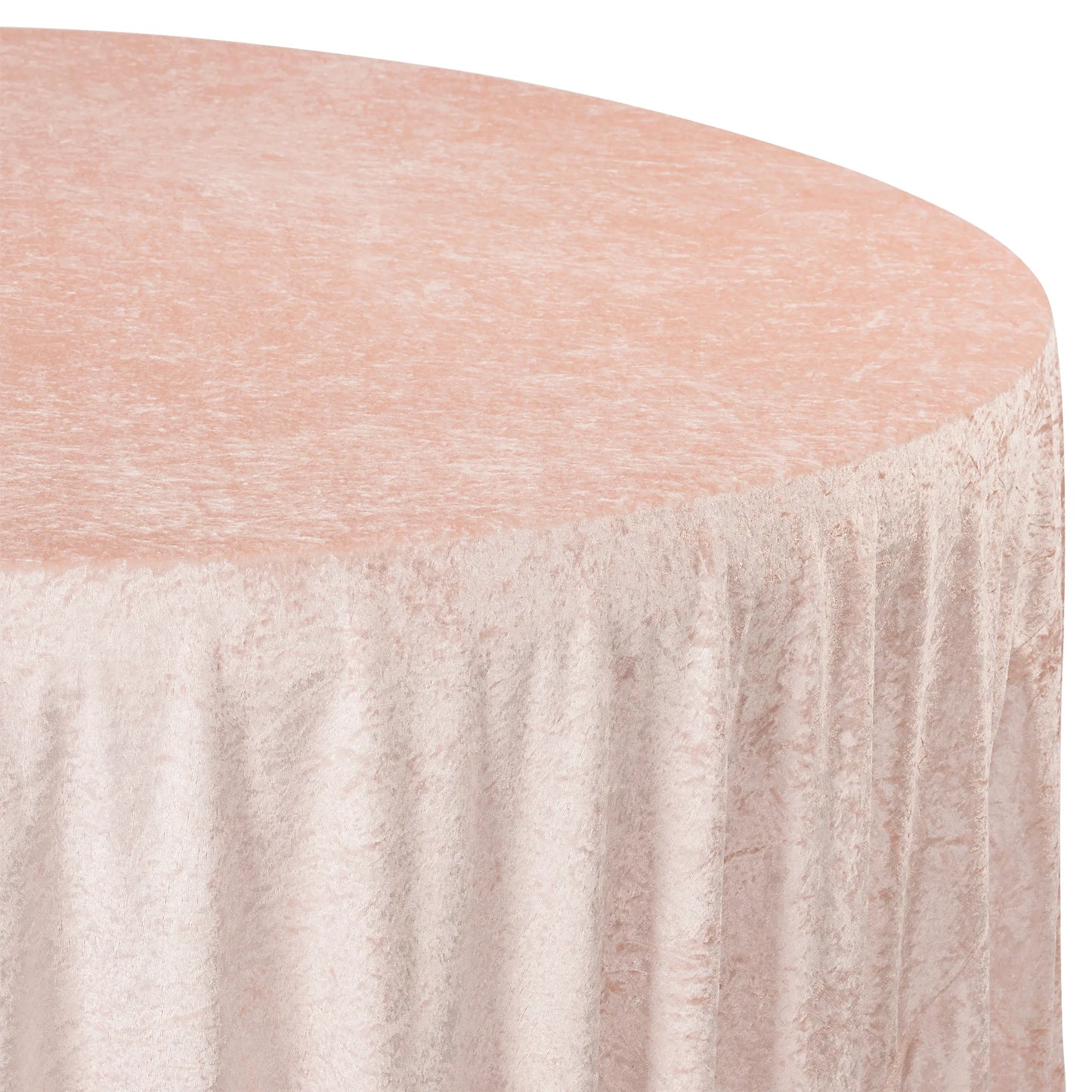 Velvet 120" Round Tablecloth - Blush/Rose Gold