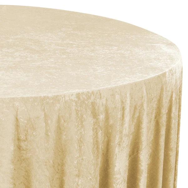 Velvet 120" Round Tablecloth - Champagne