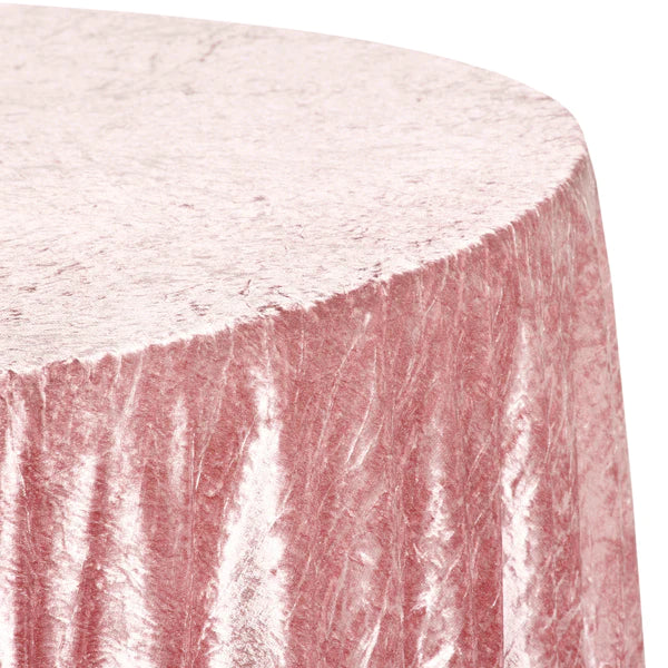 Velvet 120" Round Tablecloth - Dusty Rose/Mauve