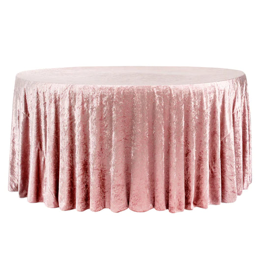 Velvet 120" Round Tablecloth - Dusty Rose/Mauve