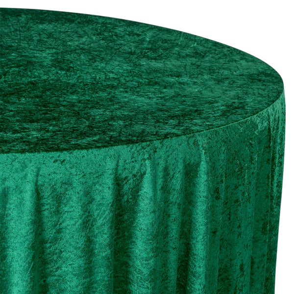 Velvet 120" Round Tablecloth - Emerald Green