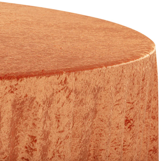 Velvet 120" Round Tablecloth - Rust