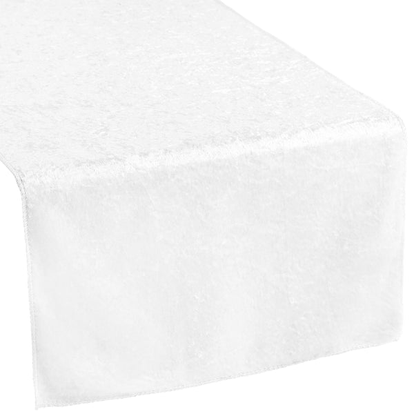 Velvet Table Runner - White