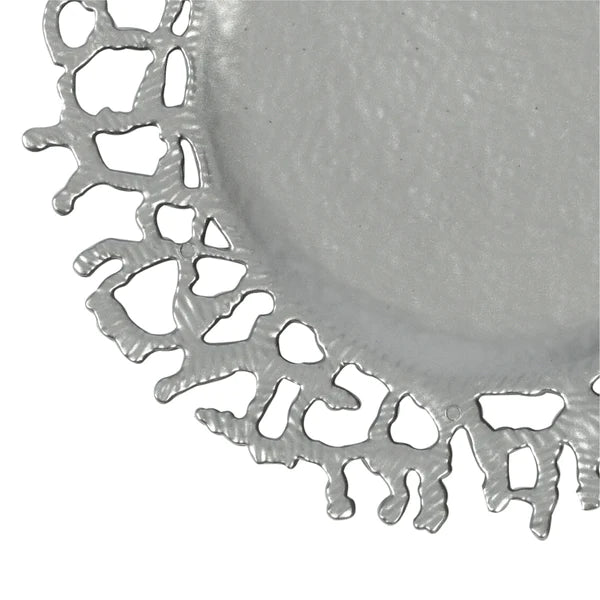 Branch Molten Acrylic Charger Plate - Silver