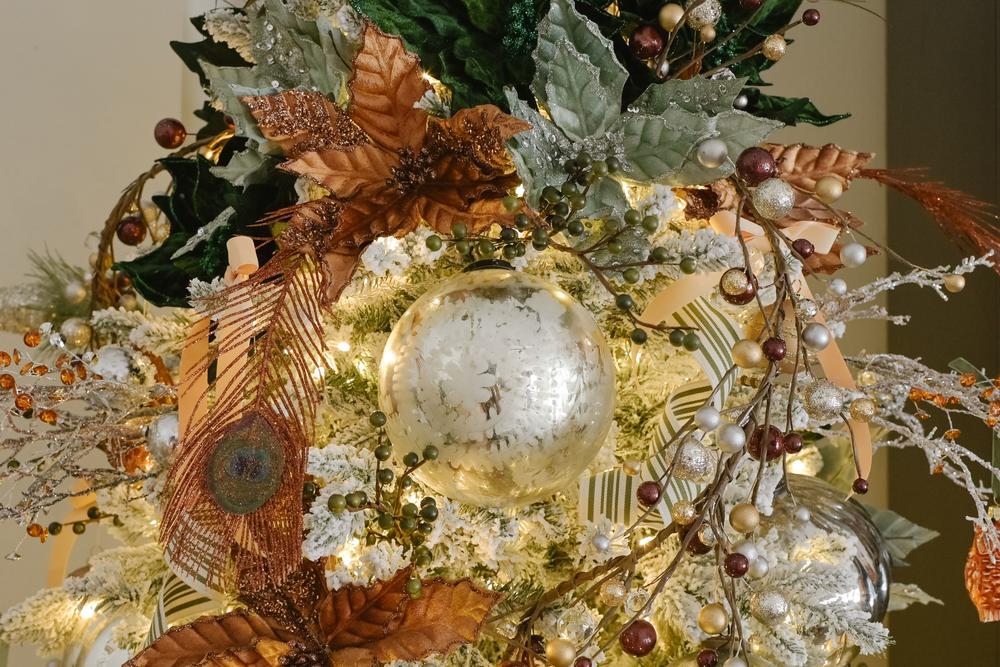 Set of Two Brown Sparkling Velvet Artificial Poinsettia Pick