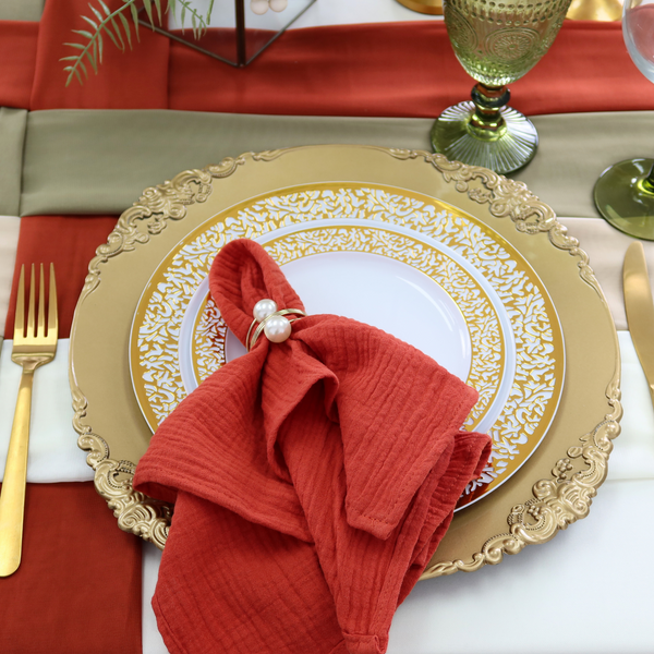 Chiffon Wedding Table Runner 27"x120" - Rust