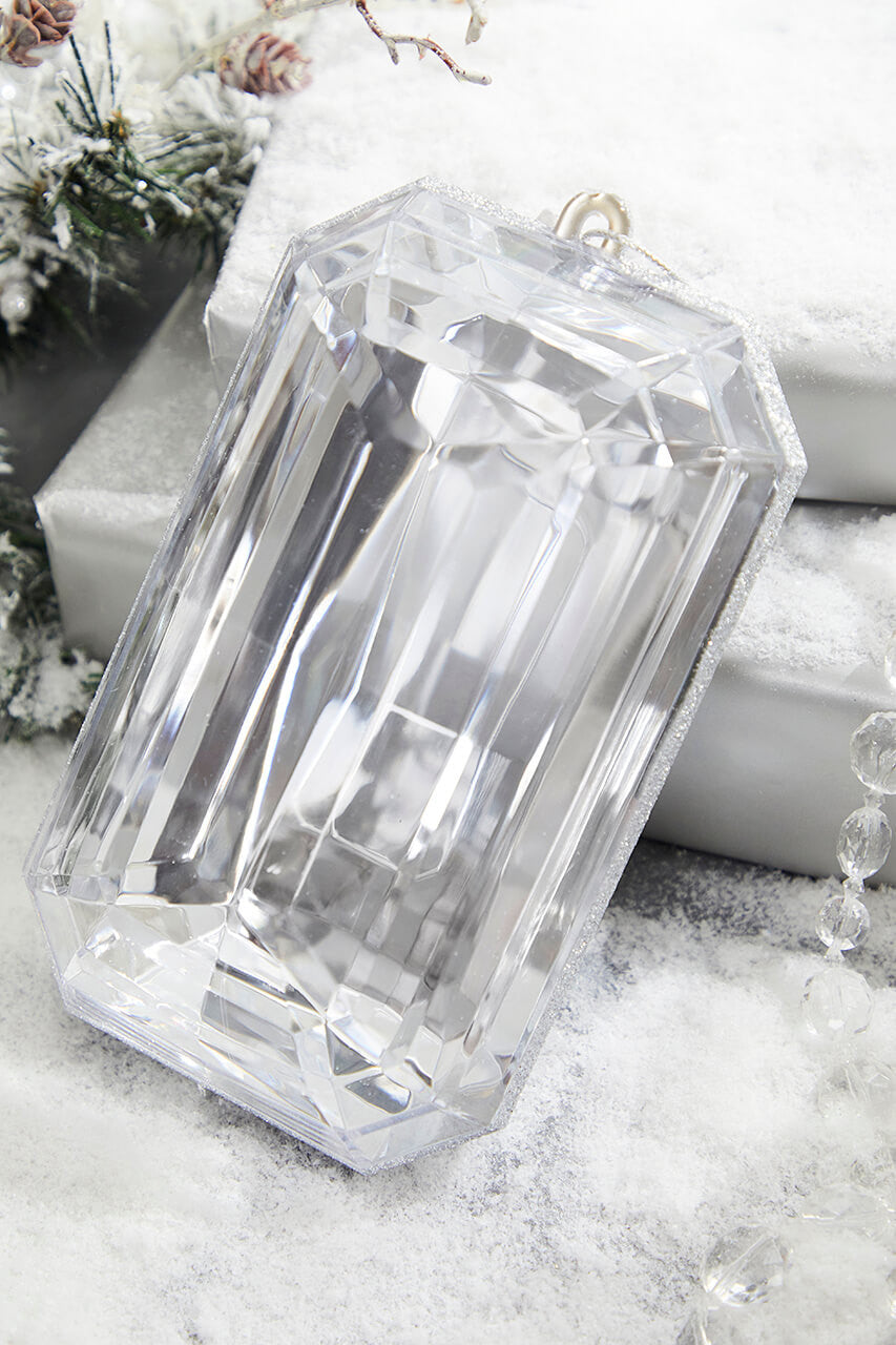8" Clear Jewel Ornament