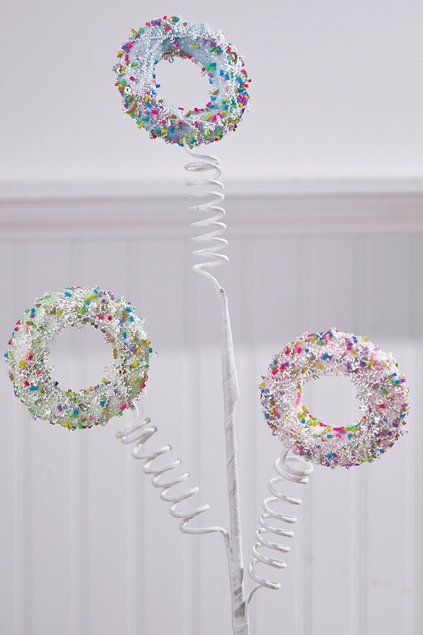 26” Confetti Circle Stem - Pink/Blue/Green