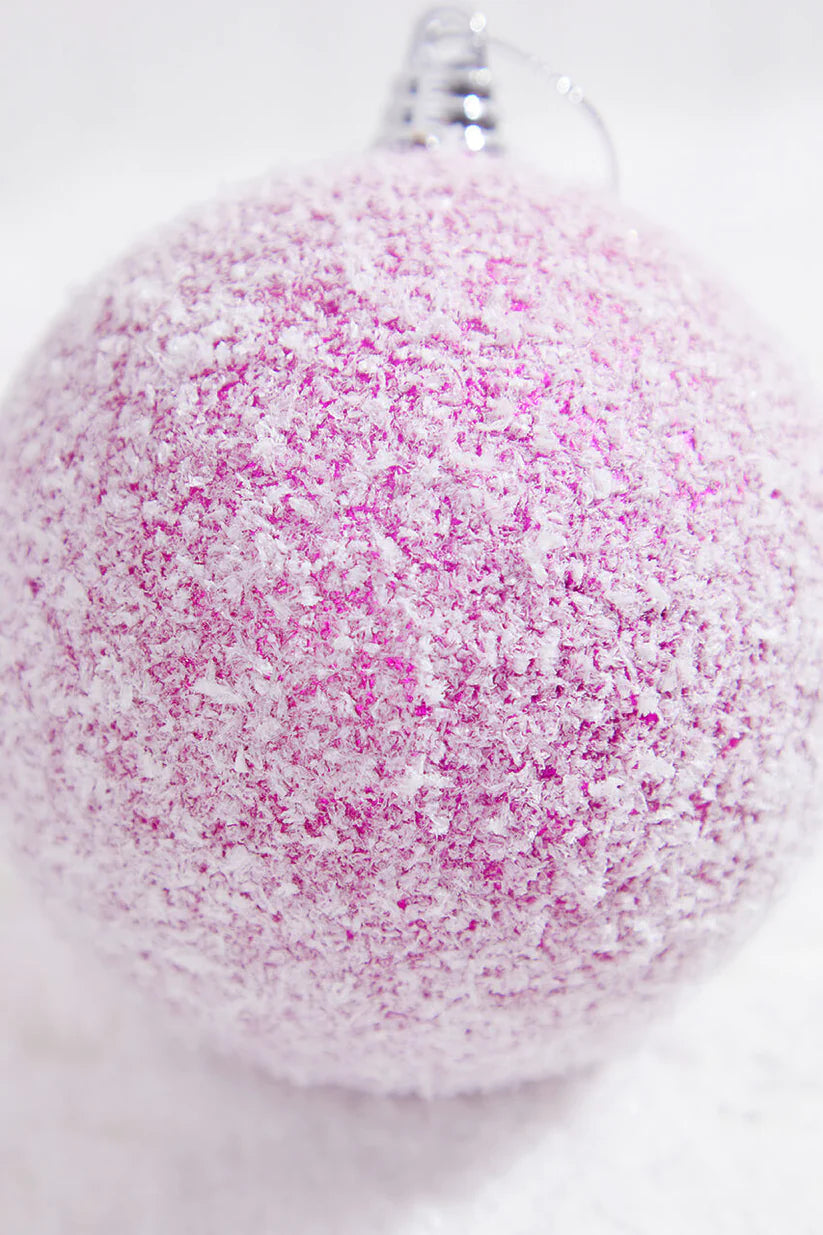 4" Pink White Frosted Onion Ornament