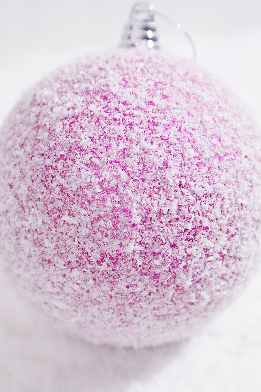 4" Pink White Frosted Onion Ornament