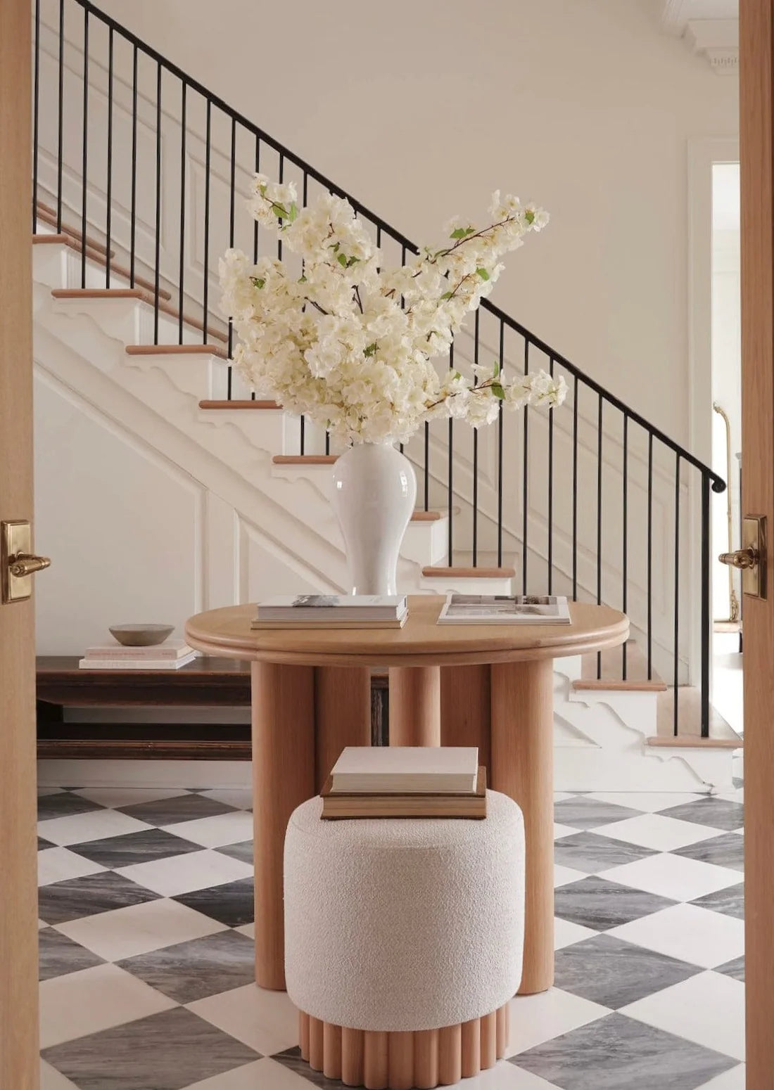 Faux Cherry Blossom in Cream White - 44"