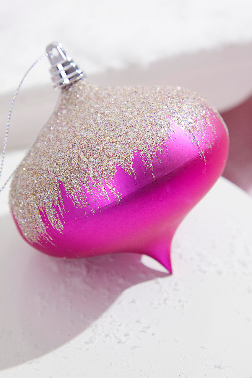 5" Fuchsia Frost Onion Ornament