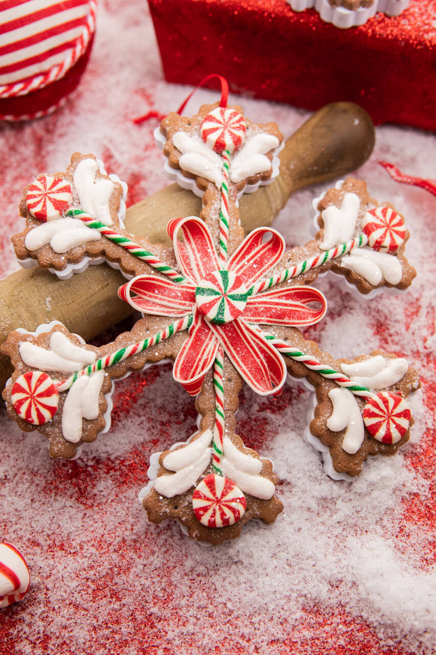 8.5" Claydough Candy Snowflake Ornament