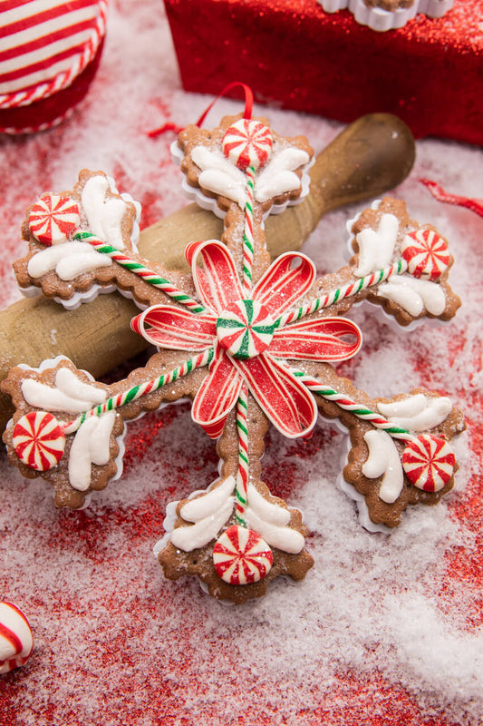 8.5" Claydough Candy Snowflake Ornament