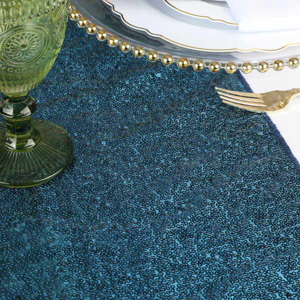 Glitz Sequin Table Runner - Peacock Teal