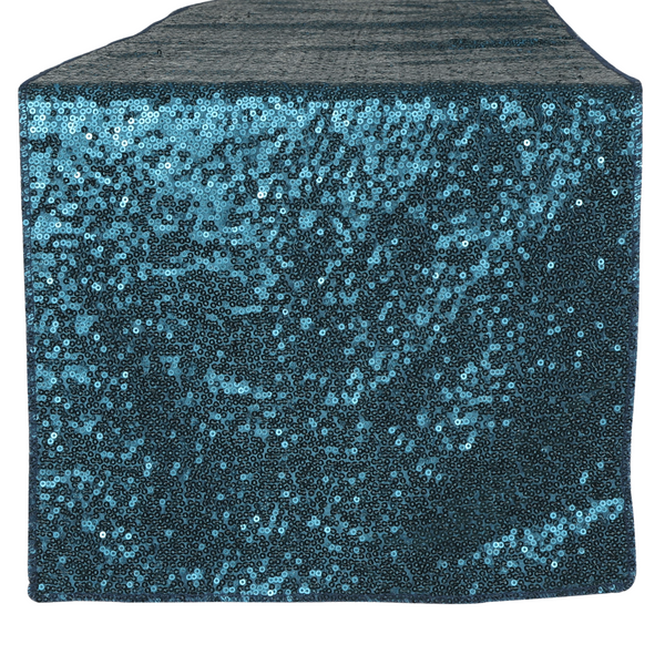 Glitz Sequin Table Runner - Peacock Teal
