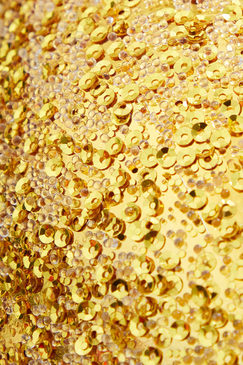 12” Gold Beaded Finial Ornament