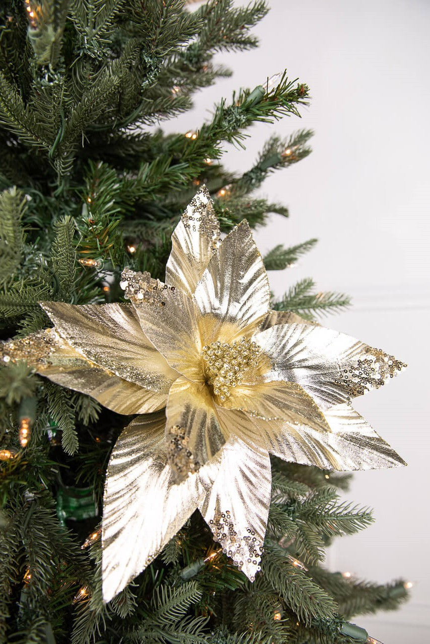22” Gold Poinsettia Stem