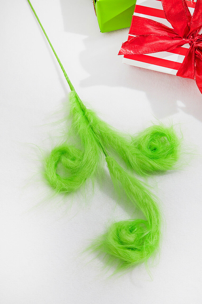30” Furry Spiral Curly Spray - Green