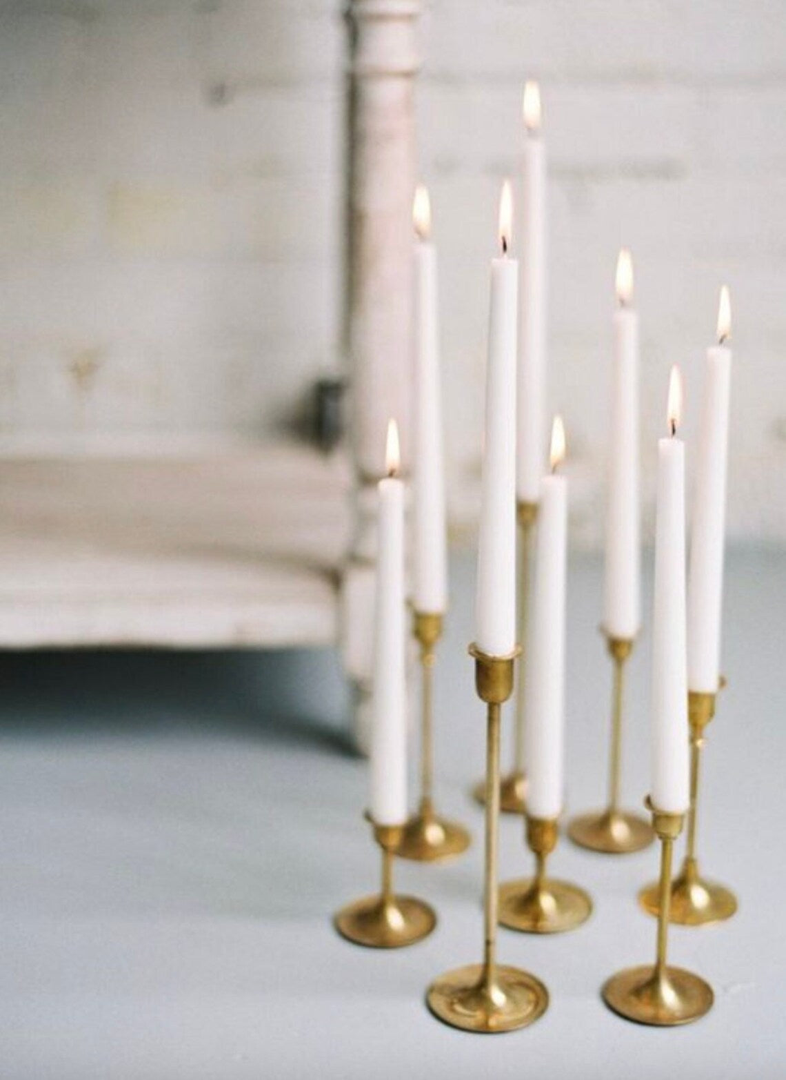 24 White Taper Candles