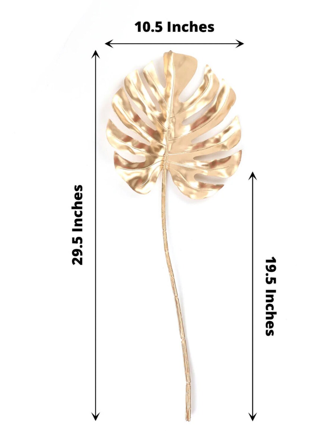 THREE 29" Metallic Gold Artificial Monstera Leaf Branch Vase Fille