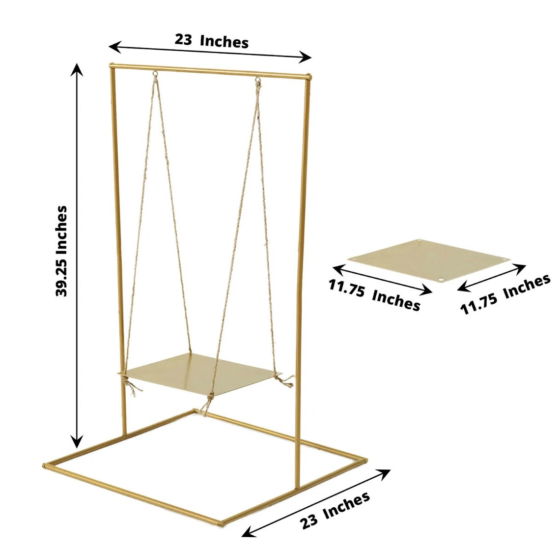 3 FT. Gold Metal Hanging Dessert Display Centerpiece Cake Stand
