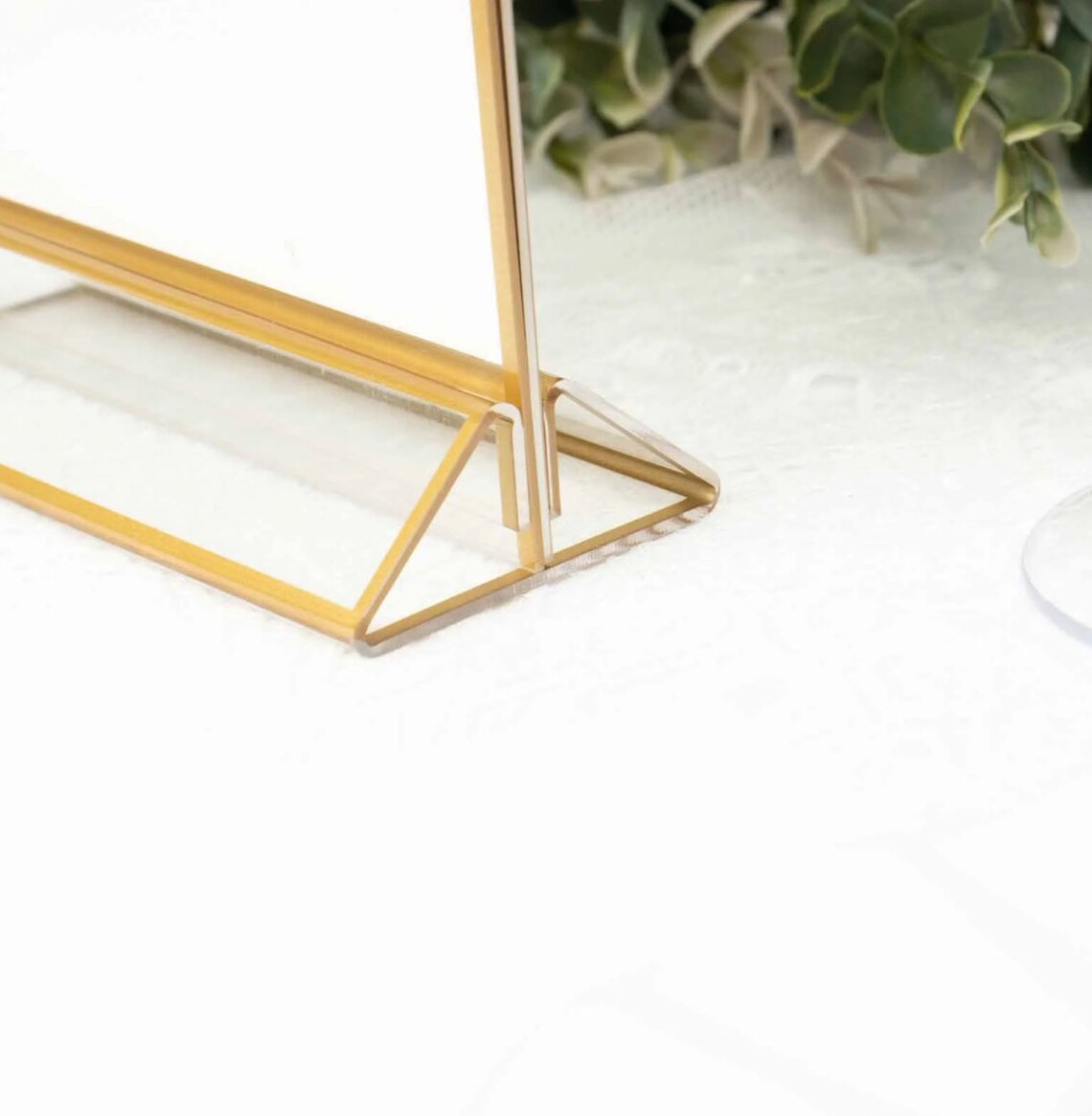 SIX 5"X9" Gold Frame Acrylic Freestanding Table Sign Holders