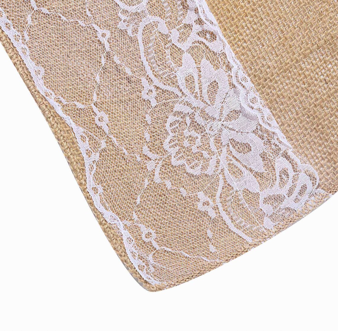 30FT Lace Burlap Aisle Runner