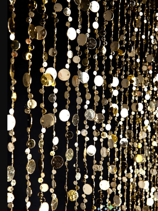 12 Feet Gold Bubble Curtain