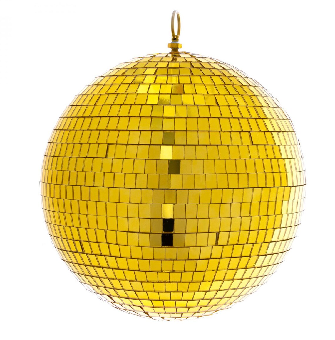 Rotating 20" Gold Disco Ball Hanging Glass