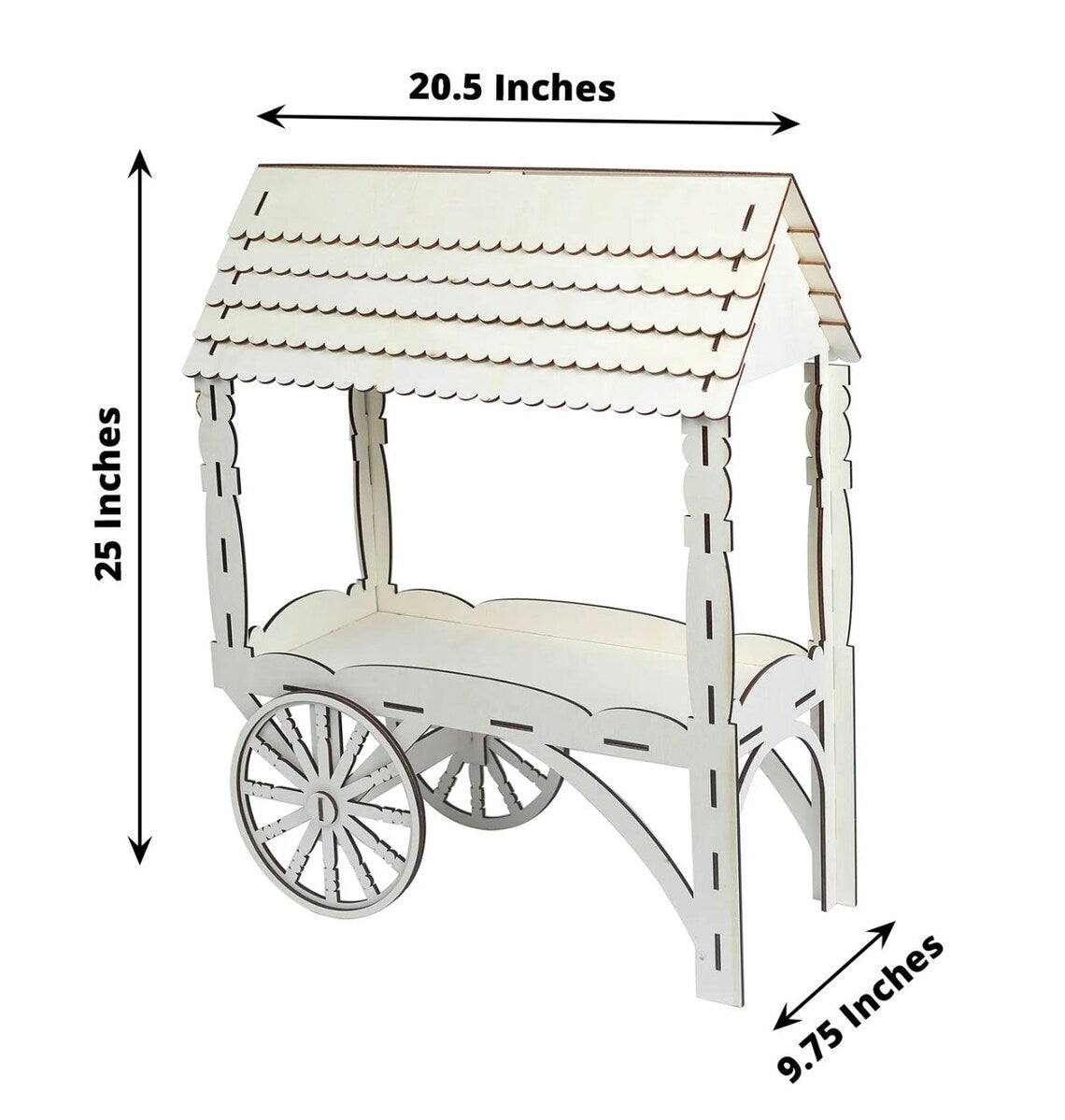 25" Wooden Dessert Mini Display Sweet Stall Candy Cart Cupcake Stand