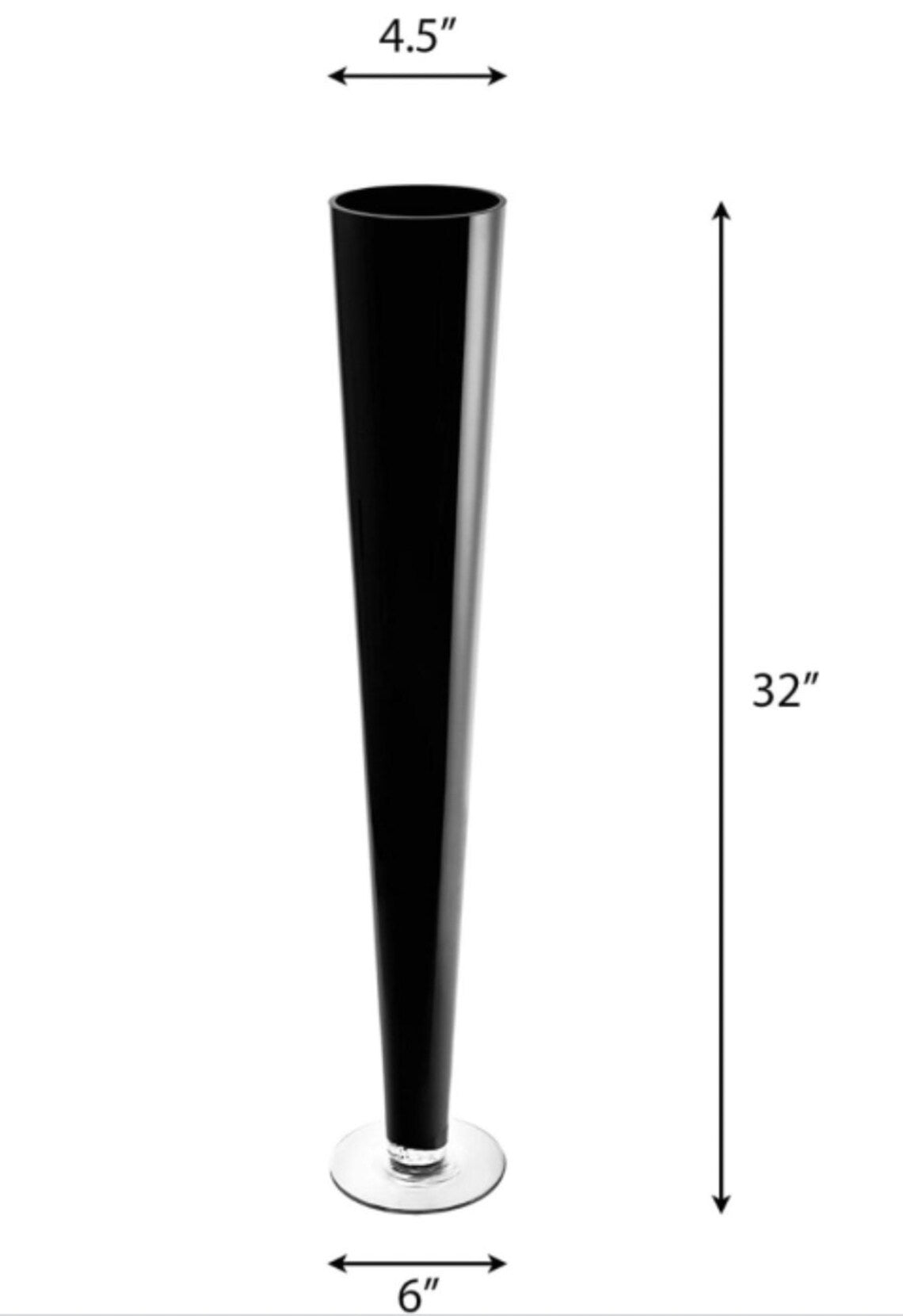 SIX 32" Tall Black Glass